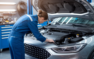 mecanicien-dos-moteur-voiture-garage