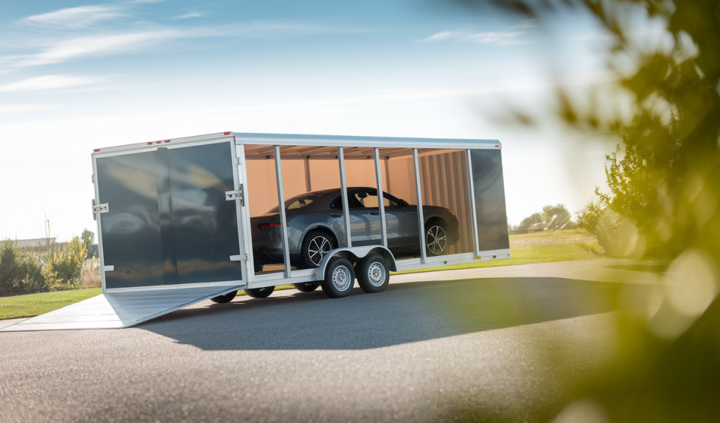 remorque-auto-allee-ensoleillee-verdure