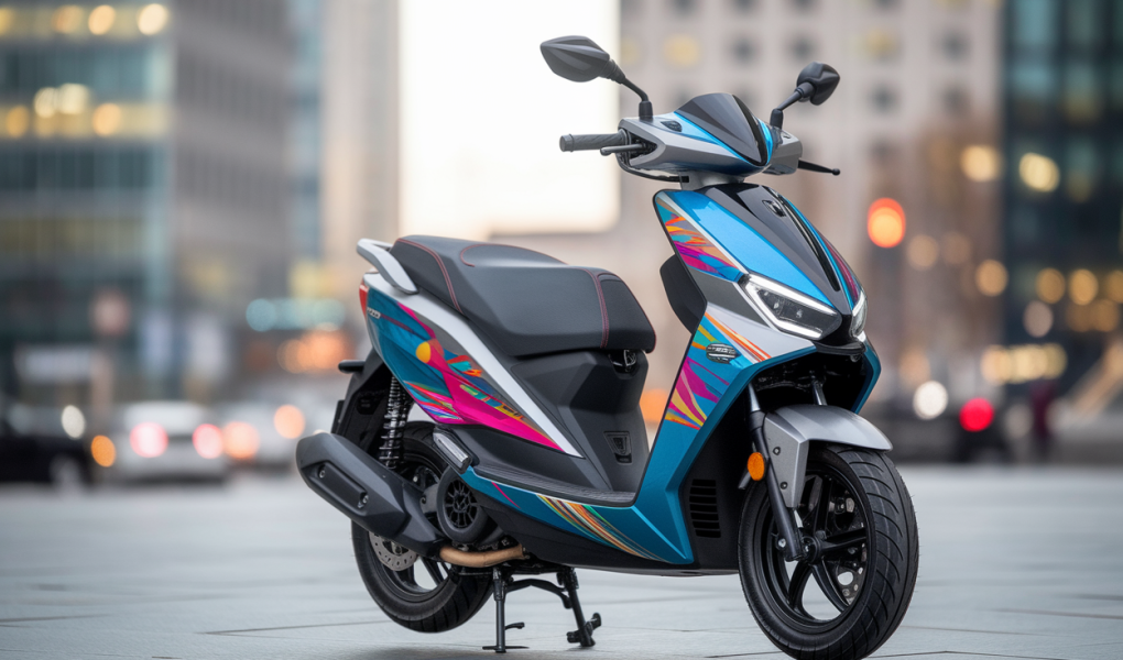 scooter-moderne-urbain-futuriste-couleurs-vives